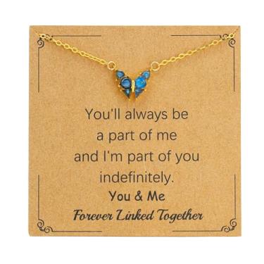 Imagem de SOPIFY Colar feminino com pedra do mês de nascimento de borboleta, dourado, delicado para mãe, filha, irmã, avó, neta, amigas, melhores presentes de pedra do mês de nascimento, Adjustable, Cobre, Sem