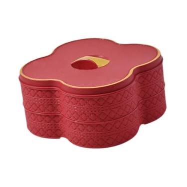 Imagem de Fenteer Bandeja de servir dividida, tigela de servir, prato, bandeja de comida, travessas de lanche, bandeja de lanches para festa de ano novo, doces e,