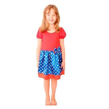 Imagem de Vestido Vermelho de Festa Bebê  - Fantasias Carol HE, Vermelho, Azul, 