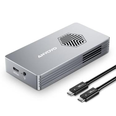 Imagem de ANYOYO Gabinete Ssd M.2 Nvme De 40 Gbps Com Ventilador, Instalação Sem Ferramentas, Tbu401 Para Mac Mini M4, Compatível Thunderbolt 3/4, Liga Alumínio, Até 2700 Mb/S
