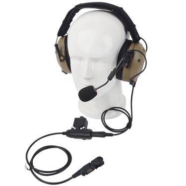 Imagem de Pdflie Fones de ouvido NRR 26dB com cancelamento de ruído Militar Airsoft Comunicação Fone de ouvido Ztac Fone de ouvido tático com alto-falante U94 Ptt Microfone para Motorola Radios xpr3300e xpr3500