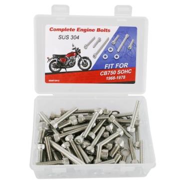 Imagem de Xitomer Parafuso da tampa da embreagem de escape do motor compatível com CB750 SOHC 1968-1978 arruela de trava/porca/porca de trava