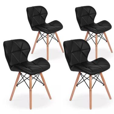 Imagem de Kit 4x Cadeira de Jantar Charles Eames Eiffel Slim Estofada - Best Cha