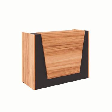 Imagem de Balcão de Atendimento Recepção Nogal Sevilha e Preto 140 cm