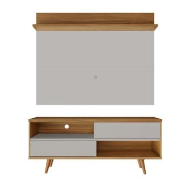 Imagem de Conjunto para Sala Rack Nt1180 e Painel de Tv Nt1185 Freijó/off White Notável Móveis