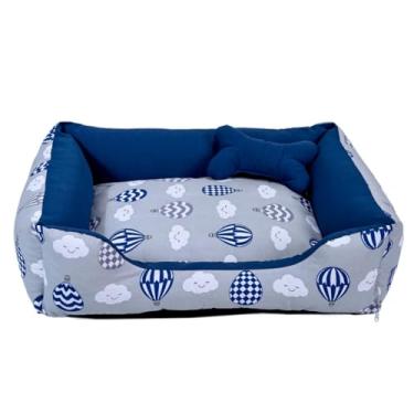 Imagem de Cama cachorro medio caminha pet 60 x 50 com ziper lavavel fundo impermeavel +almofadinha(balao cinza (M))