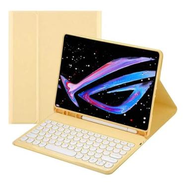 Imagem de Teclado Redondo Bluetooth e Capa Para Samsung Tab S7/S8