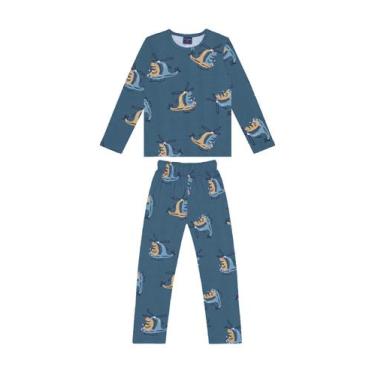 Imagem de Pijama Infantil Camiseta e Calça Guloseima, Azul, 1