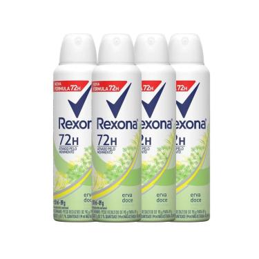 Imagem de Kit Desodorante Aerosol Rexona Erva Doce Feminino 150ml - 4 Unidades