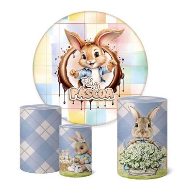 Imagem de Trio Capas Cilindro + Painel Sublimado 1,50m Páscoa - Fadrix, K1PSC039