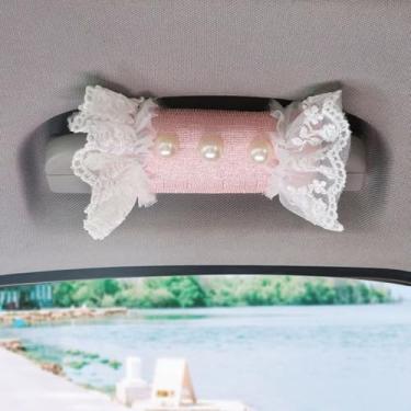 Imagem de MINGZAIQIPEI 2 peças de capa de alça de carro, lindas luvas de aderência de carro de renda pérola capa de puxador de porta interna, protetor de alça acessórios interiores automotivos (6)