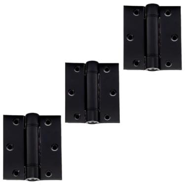 Imagem de Kit 03 Dobradiça Fechamatic Com Mola 4x3'' Aço Inox Preto Fosco 3mm