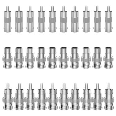 Imagem de Kit de conectores adaptadores BNC para RCA - BNC fêmea para RCA macho, BNC macho para RCA fêmea, BNC macho para RCA fêmea, BNC macho para RCA macho conector coaxial adaptador acoplador para câmera de
