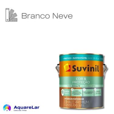 Imagem de Esmalte Base Água Cor e Proteção Suvinil Acetinado, BRANCO NEVE, 3,6L