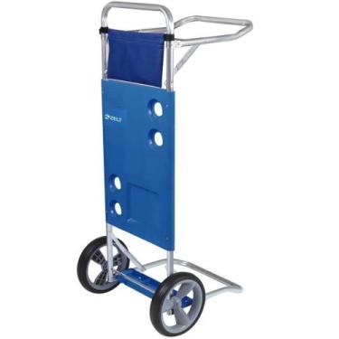 Imagem de Carrinho de Praia em Alumínio Azul até 15 KG 3489 ZELT