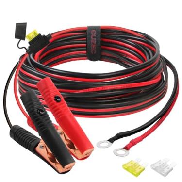 Imagem de CUZEC Terminal de ilhós de cabo de extensão 14 AWG de 3,66 m com grampo de bateria 12V/24V Clip-On para inversor de alta potência e mais (3,1 m de comprimento)