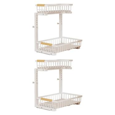 Imagem de SiaBiced Armazenamento Embaixo Da Pia com Cestos de Metal E Organizador de Utensílios, Branco 2