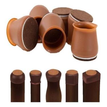 Imagem de Kit 8 Pés Para Escrivaninha Feltro Siicone Cadeira E Outros - Geoprote