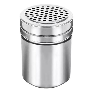 Imagem de Queijeira Aço Inox C/tampa Porta Queijo Ralado Orégano