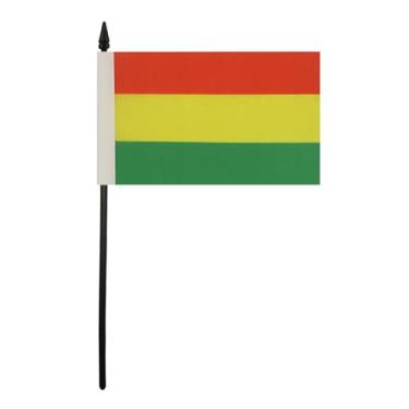 Imagem de Bandeira de mesa Etiópia sem braços 10 cm x 15 cm - Bandeira de mesa civil etíope 15 x 10 cm - Bastão e base de plástico preto - AZ FLAG
