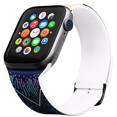 Imagem de Pulseira Disney Tim Burton's O Estranho Mundo do Natal para Apple Watch séries 9/8/7/6/5/4/3/2/1/SE 38 mm, 40 mm, 41 mm | Presentes Jack Skellington para mulheres e homens (Jack e Sally)