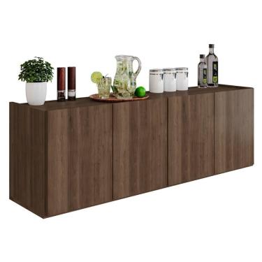 Imagem de Balcão De Cozinha Suspenso 118cm 4 Portas Monna Freijó Z34 - Mpozenato