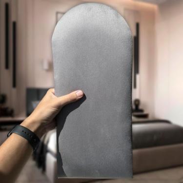 Imagem de Cabeceira Estofada Nuvem Cama Casal King e Super King Nuvem Placas Adesivas Decorativa 2,00mX60cm (Cinza)