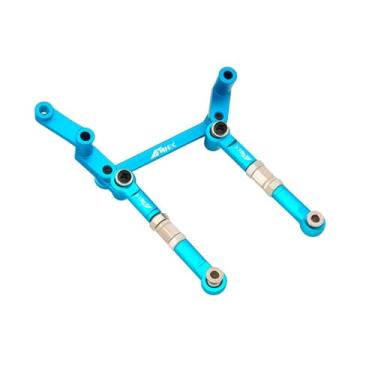 Imagem de NMNRC Alum Steering Bell Crank Servo Saver Links Bellcrank Kit for HyperGo 1/16 H16BM H16PL H16GT H16DR 16207 16208 16209 16210 Series Upgrades Part Blue