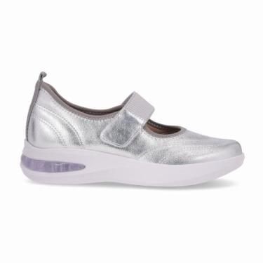 Imagem de Tênis SoftStep Anabela Médio Prata com Cinza - Piccadilly, 35