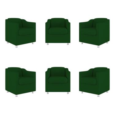 Imagem de Kit 6 CadeiraS PoltronaS DecorativaS Espera Clinica Dentista
