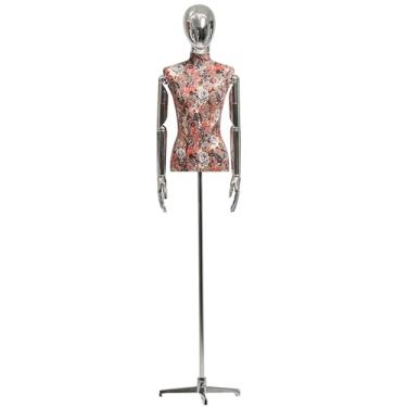 Imagem de Mannequin Torso de manequim feminino com altura ajustável de 55,11 a 74,8 polegadas, cabeça e braço galvanizados podem girar 360 ° e podem ser desmontados(Brownish red)