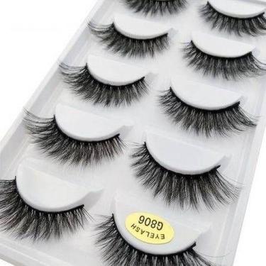 Imagem de Cílios Postiços Volume Natural Cartela Mista Com 5 Pares Super Curvatu