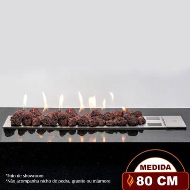 Imagem de Lareira a Gás Império 80cm - Aço Inox - Fogo & Art, Sem chave de segur