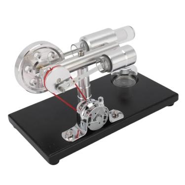 Imagem de TOPINCN Modelo de Motor Stirling Com Luz LED Modelo de Motor Stirling Brinquedo Educacional, Placa Base CNC, Liga de Alumínio, Vidro, Madeira de Pinho Com Moagem Fina