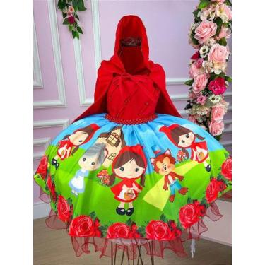 Imagem de Vestido Infantil Chapeuzinho Tematicos - Fabuloso Ateliê, 1, Vermelho