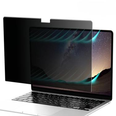 Imagem de Tela de privacidade para Macbook Air 13,6/13 polegadas (2022-2025, M2, M3, M4), protetor de luz azul fosco removível antireflexo, filtro de segurança privada para laptop Mac de 13,6 polegadas, pacote