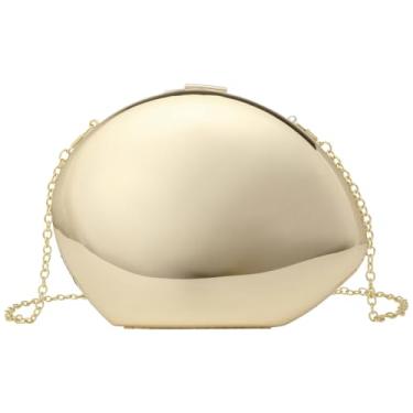 Imagem de Bolsa Clutch Festa Feminina Dourada Acrílico Translúcido Relevo Mão Ombro Transversal Com Correntes Removíveis