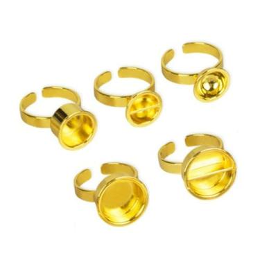 Imagem de HOTWE Copos de anel de tinta, anéis de liga de tampa de pigmento para maquiagem semipermanente de microblading, suporte de copos de matel de cola de tinta para delineador de cílios, suprimentos de