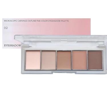 Imagem de wwaiwenl Paleta de maquiagem de 5 cores neutra nude para mulheres, olhos castanhos, 5 sombras de olhos castanhos naturais castanho-acastanhado, acabamento fosco aveludado, aparência natural, dia a