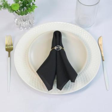 Imagem de Kit de 50 Guardanapos de Mesa posta 35x35cm Tecido Liso (Preto)