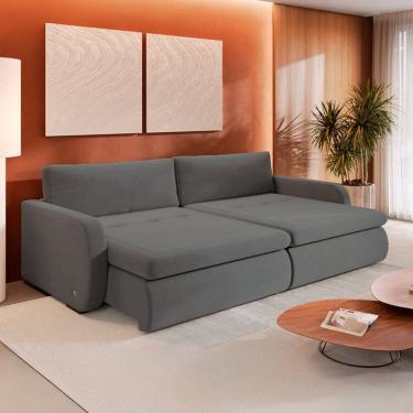 Imagem de Sofá Retrátil e Reclinável 4 Lugares 220cm Sunset Cinza