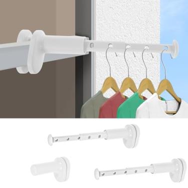 Imagem de 3 cabides de viagem dobráveis, suporte retrátil para secar roupas, armário com haste de manobrista puxável, cabide para secadora de roupas, suporte de parede para até 7 peças para viagem para casa