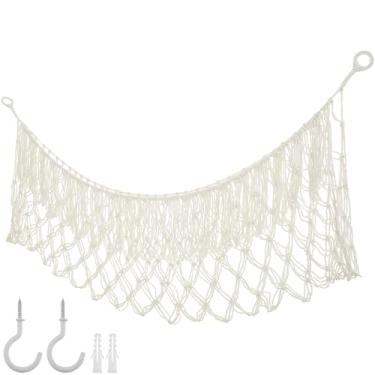 Imagem de kaimenhong Rede de bichos de pelúcia, rede de animais de pelúcia, armazenamento de animais de pelúcia, rede de suporte para animais de pelúcia de corda de algodão, exibição de brinquedo de macramê