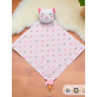 Imagem de Naninha De Bebê Com Prendedor De Chupeta Menina Menino(Gatinha)