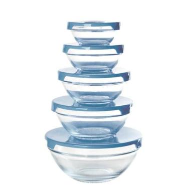 Imagem de Conjunto 5 Potes De Vidro Herméticos Com Tampa - Sortido - Praticasa