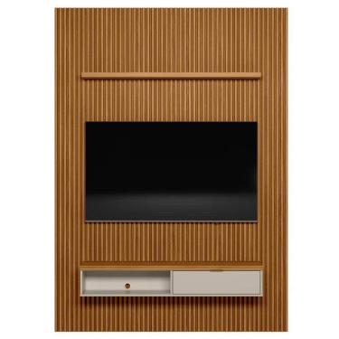 Imagem de Painel Ripado para TV 75 Pol. com Bancada 180cm Prime Plus L06 Nature/Off White - Mpozenato