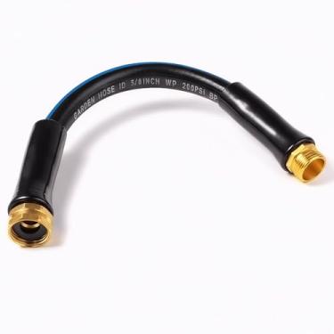 Imagem de SheeChung Mangueira de jardim curta 0,3 m x 5/20.3 cm, mangueira líder para torneira de carretel de mangueira, flexível, mangueira de borracha leve com conexões macho para fêmea, mangueira de água