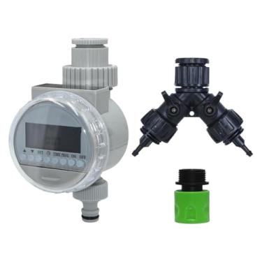 Imagem de BYYINGSUS Garden Solar Battery Powered Temporizador de irrigação por gotejamento Irrigação por gotejamento Estufa Eletrônico A-utomatic Sistema Controlador (Temporizador LCD Solar-g)