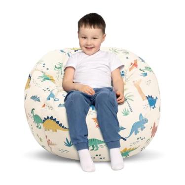 Imagem de Cadeira de pufe para crianças, para guardar animais de pelúcia, organizador de armazenamento de brinquedos para meninas e meninos, apenas capa de 81 cm (sem enchimento)