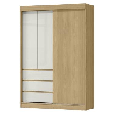 Imagem de Guarda Roupas 2P Correr 100% Mdf Bagdá Castanho Off White